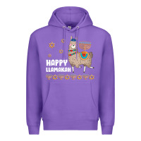 Purple happy llamakah llama withorah jewish Premium Hoodie - linhVisuals