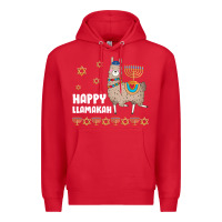 Red happy llamakah llama withorah jewish Premium Hoodie - linhVisuals