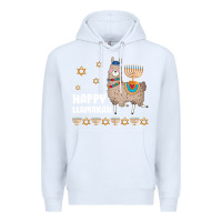 White happy llamakah llama withorah jewish Premium Hoodie - linhVisuals