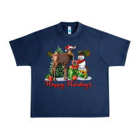 Navy happy holidays baby deer Urban Heavy Tee - LillyAllenDesigns