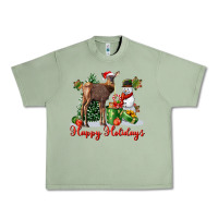 Oil Green happy holidays baby deer Urban Heavy Tee - LillyAllenDesigns
