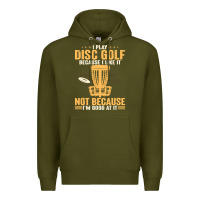 Army Green i play disc golf because i like it not Premium Hoodie - linhVisuals