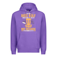 Purple i play disc golf because i like it not Premium Hoodie - linhVisuals