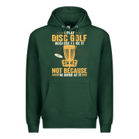 Sports Green i play disc golf because i like it not Premium Hoodie - linhVisuals