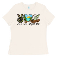 Bone Camouflage Peace Love Striped Bass Ladies Tee - LillyAllenDesigns