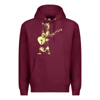 Burgundy cat playing guitar Premium Hoodie - linhVisuals
