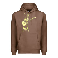 Chestnut cat playing guitar Premium Hoodie - linhVisuals