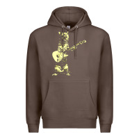 Coffee cat playing guitar Premium Hoodie - linhVisuals