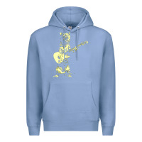 Colony Blue cat playing guitar Premium Hoodie - linhVisuals