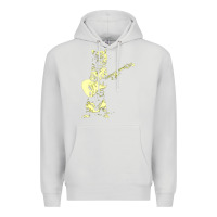 Dove Grey cat playing guitar Premium Hoodie - linhVisuals