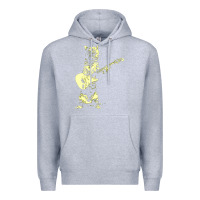 Heather Grey cat playing guitar Premium Hoodie - linhVisuals