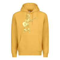 Mustard cat playing guitar Premium Hoodie - linhVisuals