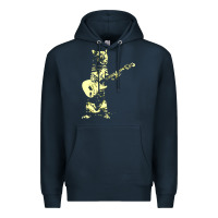 Navy cat playing guitar Premium Hoodie - linhVisuals