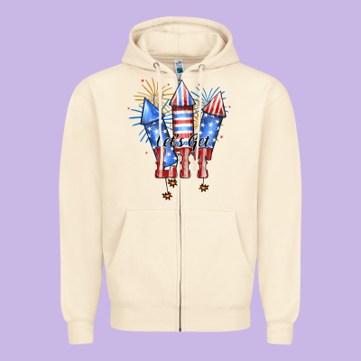Let's Get Lit Zipper Hoodie Designed By Ranaportraitstore