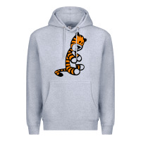 Heather Grey Calvin Bill Watterson Premium Hoodie - linhVisuals