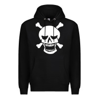 Black skull crossbones Premium Hoodie - linhVisuals