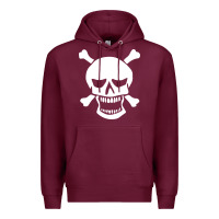 Burgundy skull crossbones Premium Hoodie - linhVisuals