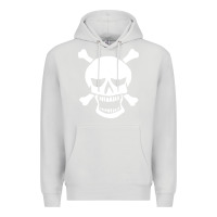 Dove Grey skull crossbones Premium Hoodie - linhVisuals