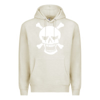 Oatmeal Heather skull crossbones Premium Hoodie - linhVisuals