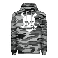 Slate Camo skull crossbones Premium Hoodie - linhVisuals