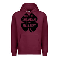 Burgundy prone to shenanigans and malarkey Premium Hoodie - linhVisuals