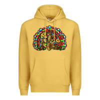 Antique Gold christmas rainbow with leopard cactus Premium Hoodie - RanaPortraitStore