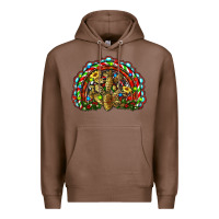 Chestnut christmas rainbow with leopard cactus Premium Hoodie - RanaPortraitStore