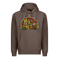 Coffee christmas rainbow with leopard cactus Premium Hoodie - RanaPortraitStore