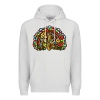 Dove Grey christmas rainbow with leopard cactus Premium Hoodie - RanaPortraitStore