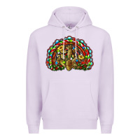 Lilac christmas rainbow with leopard cactus Premium Hoodie - RanaPortraitStore