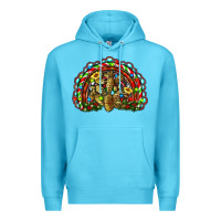 Ocean Blue christmas rainbow with leopard cactus Premium Hoodie - RanaPortraitStore