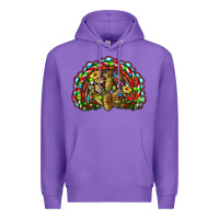 Purple christmas rainbow with leopard cactus Premium Hoodie - RanaPortraitStore