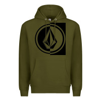 Army Green Volcom Style Premium Hoodie - linhVisuals