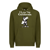 Army Green i love you california bear state hug Premium Hoodie - linhVisuals