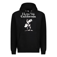 Black i love you california bear state hug Premium Hoodie - linhVisuals