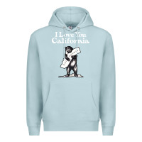 Blue Mist i love you california bear state hug Premium Hoodie - linhVisuals