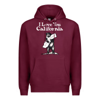 Burgundy i love you california bear state hug Premium Hoodie - linhVisuals