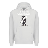Dove Grey i love you california bear state hug Premium Hoodie - linhVisuals