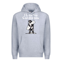 Heather Grey i love you california bear state hug Premium Hoodie - linhVisuals