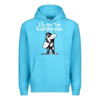 Ocean Blue i love you california bear state hug Premium Hoodie - linhVisuals