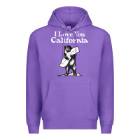 Purple i love you california bear state hug Premium Hoodie - linhVisuals