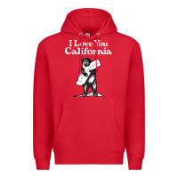 Red i love you california bear state hug Premium Hoodie - linhVisuals