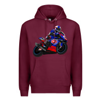 Burgundy Superbike Toprak Razgatlıoğlu Premium Hoodie - linhVisuals