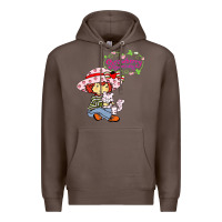 Coffee strawberry shortcake and cat Premium Hoodie - linhVisuals