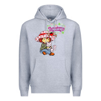 Heather Grey strawberry shortcake and cat Premium Hoodie - linhVisuals