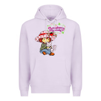 Lilac strawberry shortcake and cat Premium Hoodie - linhVisuals