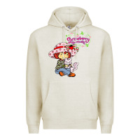 Oatmeal Heather strawberry shortcake and cat Premium Hoodie - linhVisuals