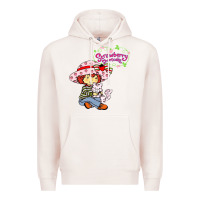 Pale Pink strawberry shortcake and cat Premium Hoodie - linhVisuals