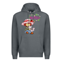 Rock strawberry shortcake and cat Premium Hoodie - linhVisuals