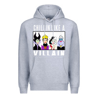 Heather Grey chillin like a villain Premium Hoodie - linhVisuals